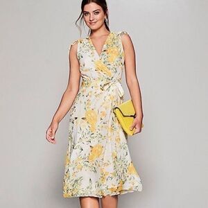 NewāAlexāMarieāV-neckāFloralāPrintāWrapāDress